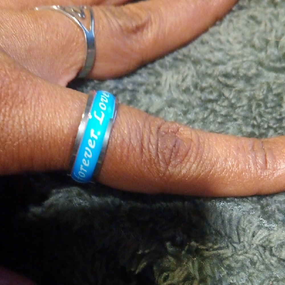 Silver and Blue 'Forever Love' Ring